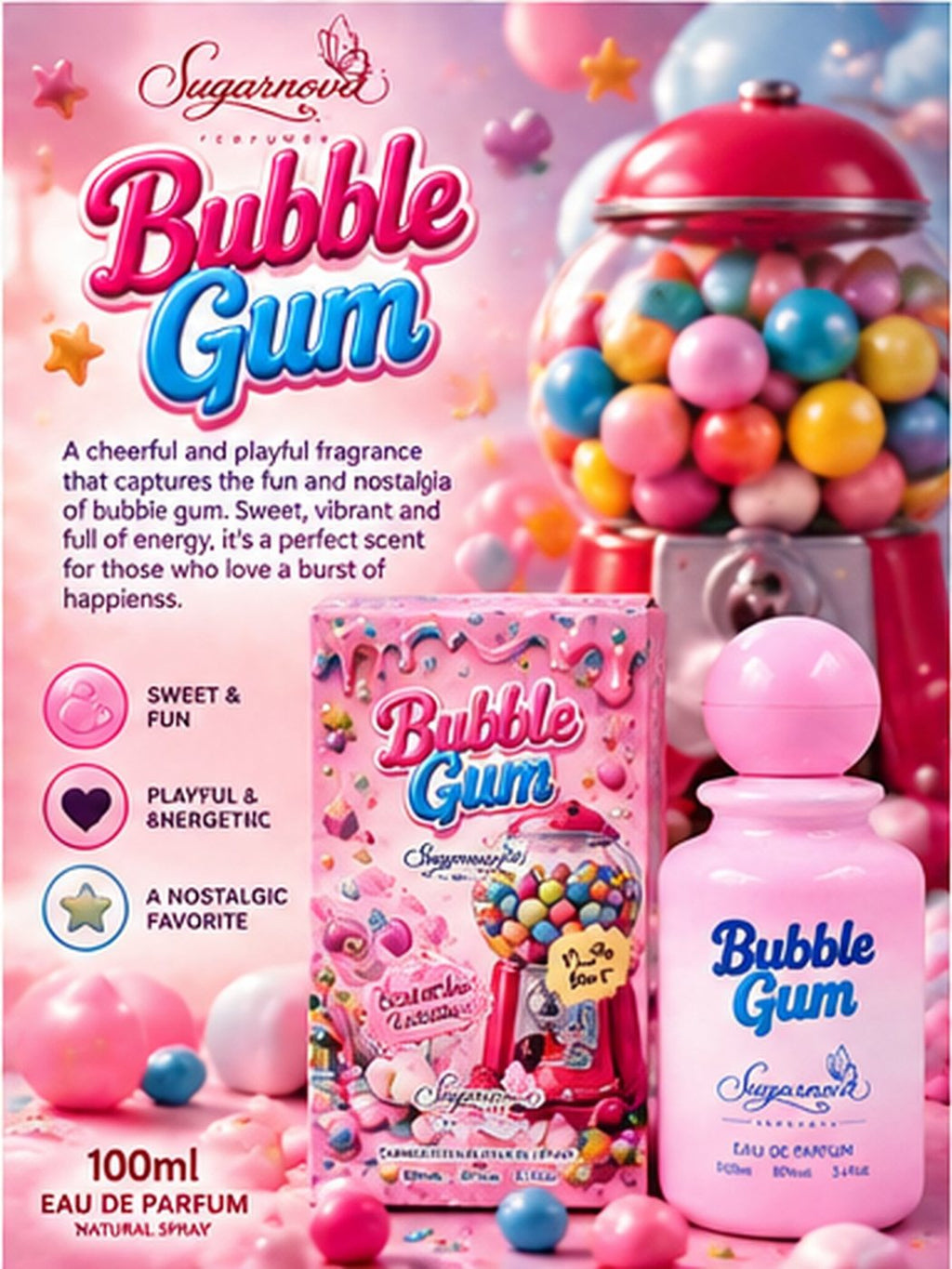 Bubble Gum gourmand perfume - Sugarnova Dessert Collection
