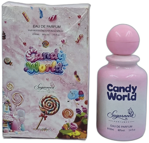 Candy World Eau de Parfum 100ml bottle and box - Sugarnova Perfumes