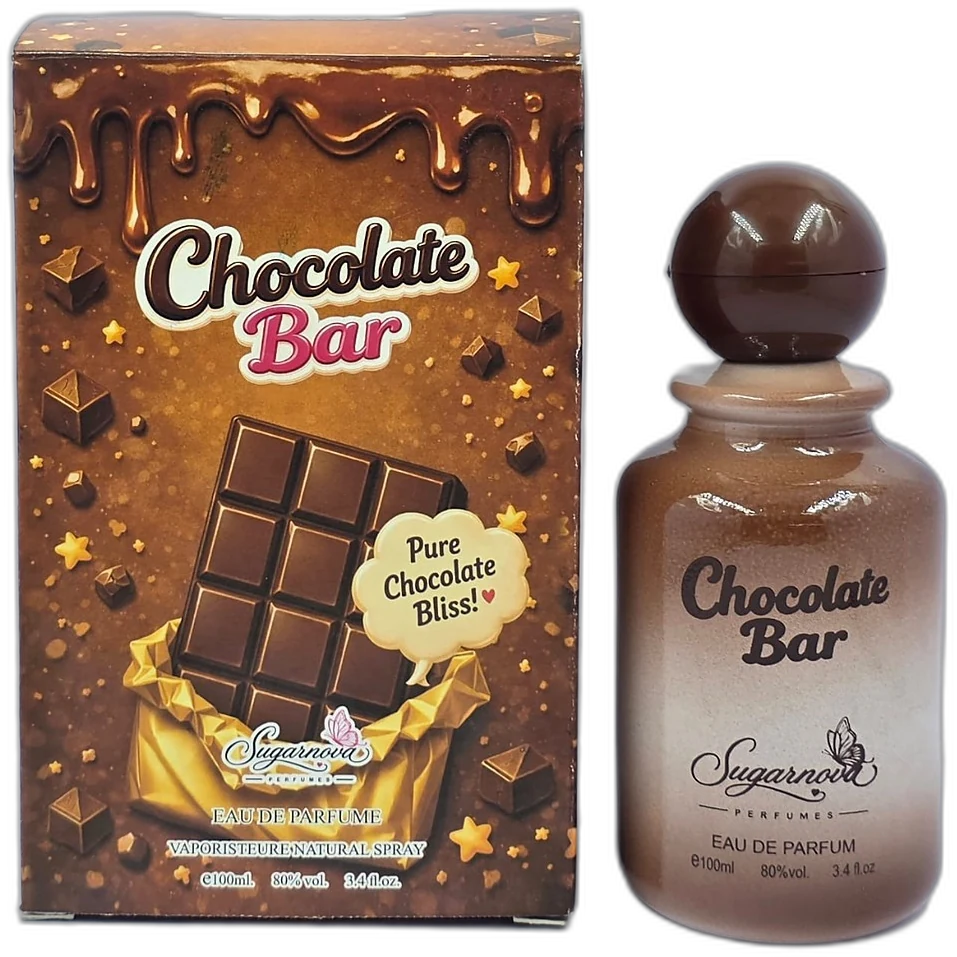 Chocolate Bar Eau de Parfum 100ml bottle and box - Sugarnova Perfumes