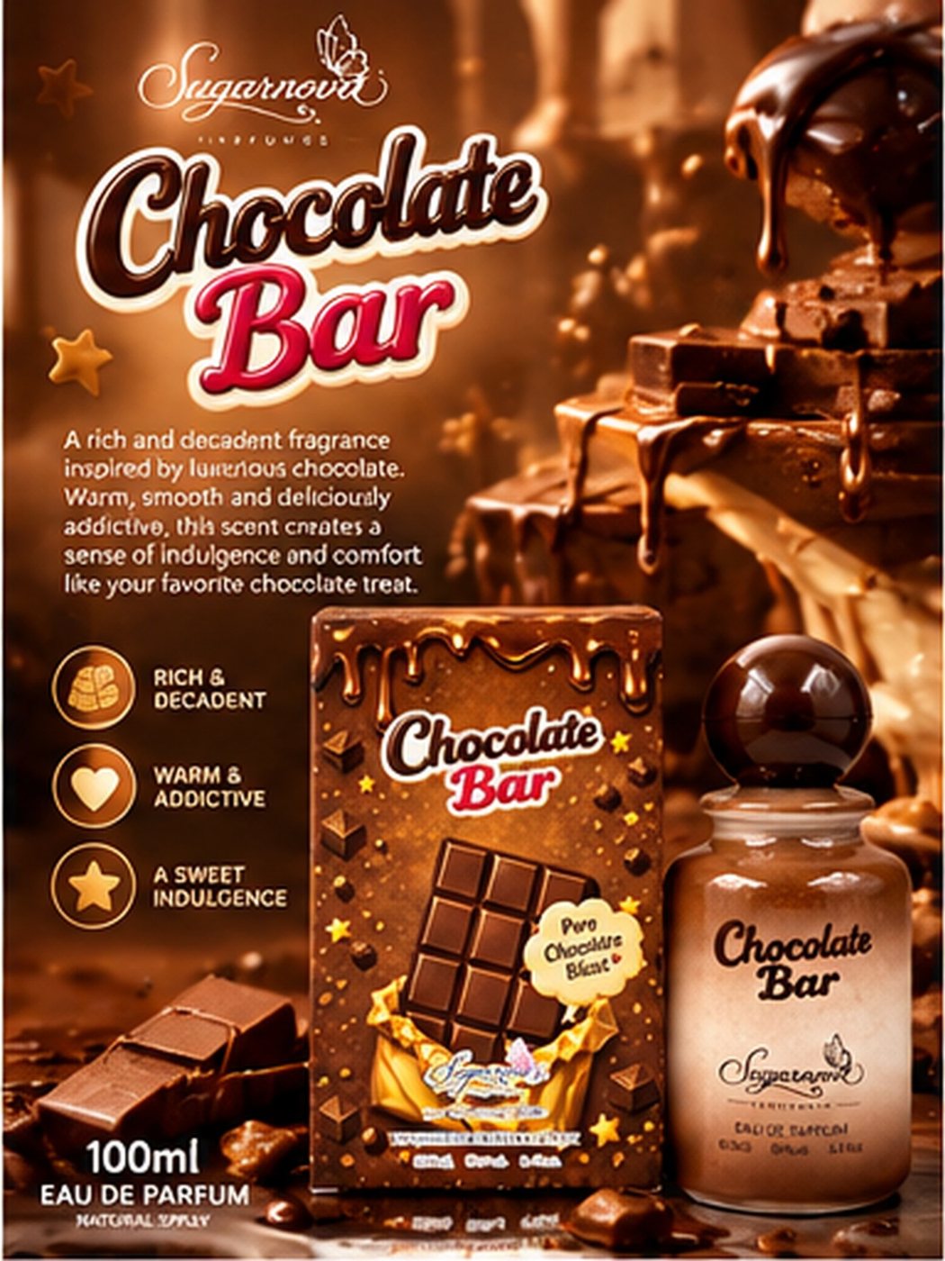 Chocolate Bar gourmand perfume - Sugarnova Dessert Collection
