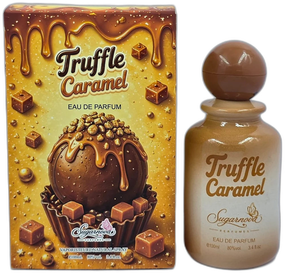 Truffle Caramel Eau de Parfum 100ml bottle and box - Sugarnova Perfumes