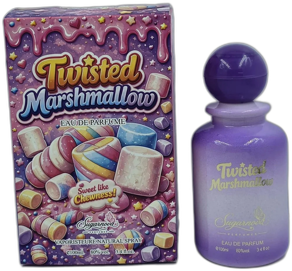 Twisted Marshmallow Eau de Parfum 100ml bottle and box - Sugarnova Perfumes