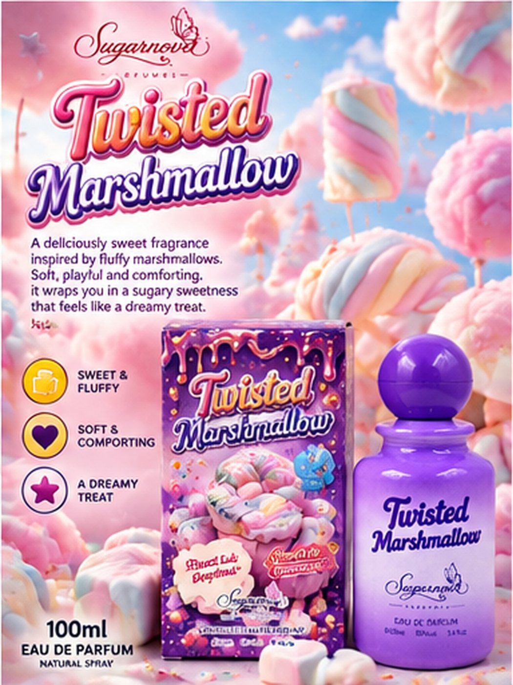 Twisted Marshmallow gourmand perfume - Sugarnova Dessert Collection